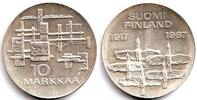 Finnland 10 Markkaa 50 Jahre Unabhängigkeit Finnlands - Wildgänse im Flug -