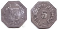 Mainz 5 Pfennig Notgeld der Stadt Mainz - 5 Pfennig -
