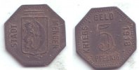 Mengen 5 Pfennig Notgeld der Stadt Mengen - 5 Pfennig -
