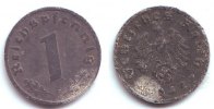 Drittes Reich 1 Reichspfennig 1 Reichspfennig - mit Hakenkreuz -