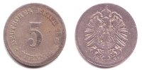 Kaiserreich 5 Pfennig 5 Pfennig - kleiner Adler -