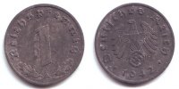 Drittes Reich 1 Reichspfennig 1 Reichspfennig - mit Hakenkreuz -