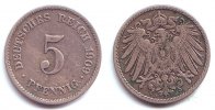 Kaiserreich 5 Pfennig 5 Pfennig - großer Adler -