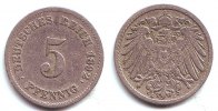 Kaiserreich 5 Pfennig 5 Pfennig - großer Adler -