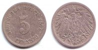 Kaiserreich 5 Pfennig 5 Pfennig - großer Adler -