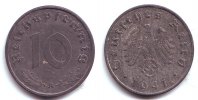 Drittes Reich 10 Reichspfennig 10 Reichspfennig - mit Hakenkreuz -