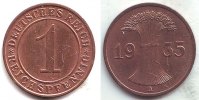Drittes Reich 1 Reichspfennig 1 Reichspfennig - Ähren -