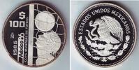 Mexico 100 Pesos Fussball WM 1986 Mexico - Spieler mit Ball -