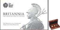 Großbritannien 11,50 Pound = 10 Pound - 1 Pound - 50 Pence 2015 Britannia 3er-Gold-Set in Box FB mit Box+ Zertifikat