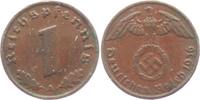 Drittes Reich 1 Reichspfennig 1 Reichspfennig - mit Hakenkreuz -
