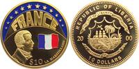 Liberia 10 Dollar Frankreich - Flagge - Claude Joseph Rouget - Nationalhymne Marseilaise -