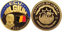 Liberia 10 Dollar Belgien - Flagge - Charles Rogier - Nationalhymne - Brabanconne -