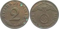 Drittes Reich 2 Reichspfennig 2 Reichspfennig - mit Hakenkreuz -