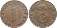 Drittes Reich 1 Reichspfennig 1 Reichspfennig - mit Hakenkreuz -