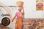 Sambia 2 Ngwee Numisbrief Sambia - Afrikansiche Motive - Vogel - Maske -