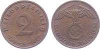 Drittes Reich 2 Reichspfennig 2 Reichspfennig - mit Hakenkreuz -