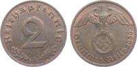 Drittes Reich 2 Reichspfennig 2 Reichspfennig - mit Hakenkreuz -