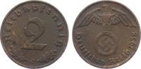 Drittes Reich 2 Reichspfennig 2 Reichspfennig - mit Hakenkreuz -