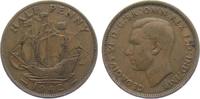 Großbritannien 1/2 Penny 1942 George VI. (1936 - 1952) - Segelschiff TTB