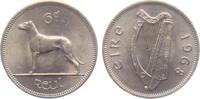 Irland 6 Pence Hund - Wolfshund - Tiere -