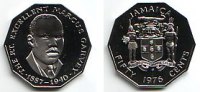 Jamaica 50 Cents Kupfer-Nickel-Münze - Marcus Carvey -