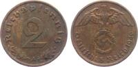 Drittes Reich 2 Reichspfennig 2 Reichspfennig - mit Hakenkreuz -