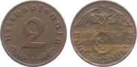 Drittes Reich 2 Reichspfennig 2 Reichspfennig - mit Hakenkreuz -