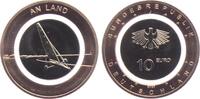 Deutschland - BRD 10 Euro An Land - Strandsegler - mit durchsichtigem Polymerring - Buchstabe J -