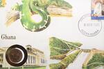 Ghana 1/2 Penny auf Numisbrief Numisbrief - Ghana - Schlange - Staudamm -