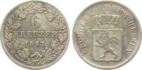Hessen - Darmstadt 6 Kreuzer 1843 Ludwig II. von Hessen (1830 - 1848) TTB