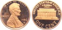 USA 1986 S 1 Cent - Lincoln Memorial (seit 1959) PP - in Kapsel