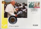 Vatikan 500 Lire Papst Johannes Paul II. - Numisbrief - Papstbesuch in Uganda -
