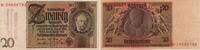 Weimarer Republik 20 Reichsmark Banknote - 1929 - E/R - 20 R-Mark - Belg. Lagersterstempel / Zeilenst. -