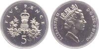 Großbritannien 5 Pence Distel mit Krone -