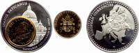 Vatikan Medaille versilbert Petersdom mit Inlay 100 Lire Münze mit Papst Johannes XXXIII. -