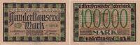 Württemberg 100.000 Mark Banknote - Württembergische Notenbank - 100000 Mark - Serie H - Kennr. grün -