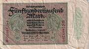 Weimarer Republik 500000 Mark Banknote - Deutschland - Inflation - 500.000 Mark - Serie B - Kennnr. braun -