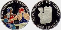 Kongo 1000 Francs Olympische Spiele 2000 in Sydney - farbig - Boxen -