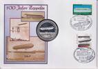 Friedrichshafen Medaille auf Numisbrief Numisbrief - Ferdinand Graf von Zeppelin - 100 Jahre Zeppelin - Luftfahrt -