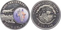 Liberia 5 Dollars 50 Jahre Berliner Luftbrücke - Flugzeug - USA - mit Zertifikat -