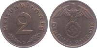 Drittes Reich 2 Reichspfennig 2 Reichspfennig - mit Hakenkreuz -