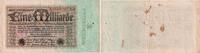Inflation 1 Milliade Mark Banknote - 1 Milliade Mark - 1923 - Kn-Nr. rot 8-stellig - Serie A -