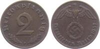 Drittes Reich 2 Reichspfennig 2 Reichspfennig - mit Hakenkreuz -