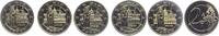 Deutschland - BRD 5 x 2 Euro vergoldet Satz 5 x 2 Euro (ADFGJ) - Bremen - Roland - vergoldet - lose -