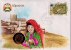 Afghanistan 25 Pul auf Numisbrief Numisbrief Aghanistan - 25 Pul - Kind in Tracht vor Stadt -