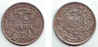 Deutschland 1/2 Mark Silbermünze - Deutsches Kaiserrreich -
