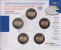Deutschland - BRD 5 x 2 Euro im Folder Deutsche Bundesländer - Brandenburg - Schloss Sanssouci - 5 x 2 Euro im Blister -