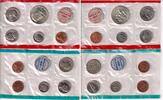 USA KMS - 1 Cent - 1/2 Dollar KMS USA - mit 2 Jetons eingeschweißt - versch. Prägestätten -
