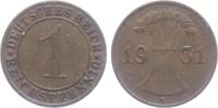 Weimarer Republik 1 Reichspfennig 1 Reichspfennig - mit Ährenbündel -