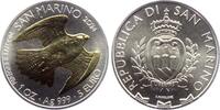San Marino 5 Euro Falke - Greifvogel - Vogel - 1 Silberunze mit 24-karätiger Teilvergoldung -